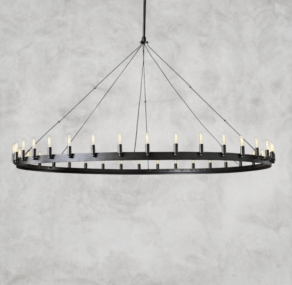 Camino Round Outdoor Chandelier 26", 38", 50", 63", 73"